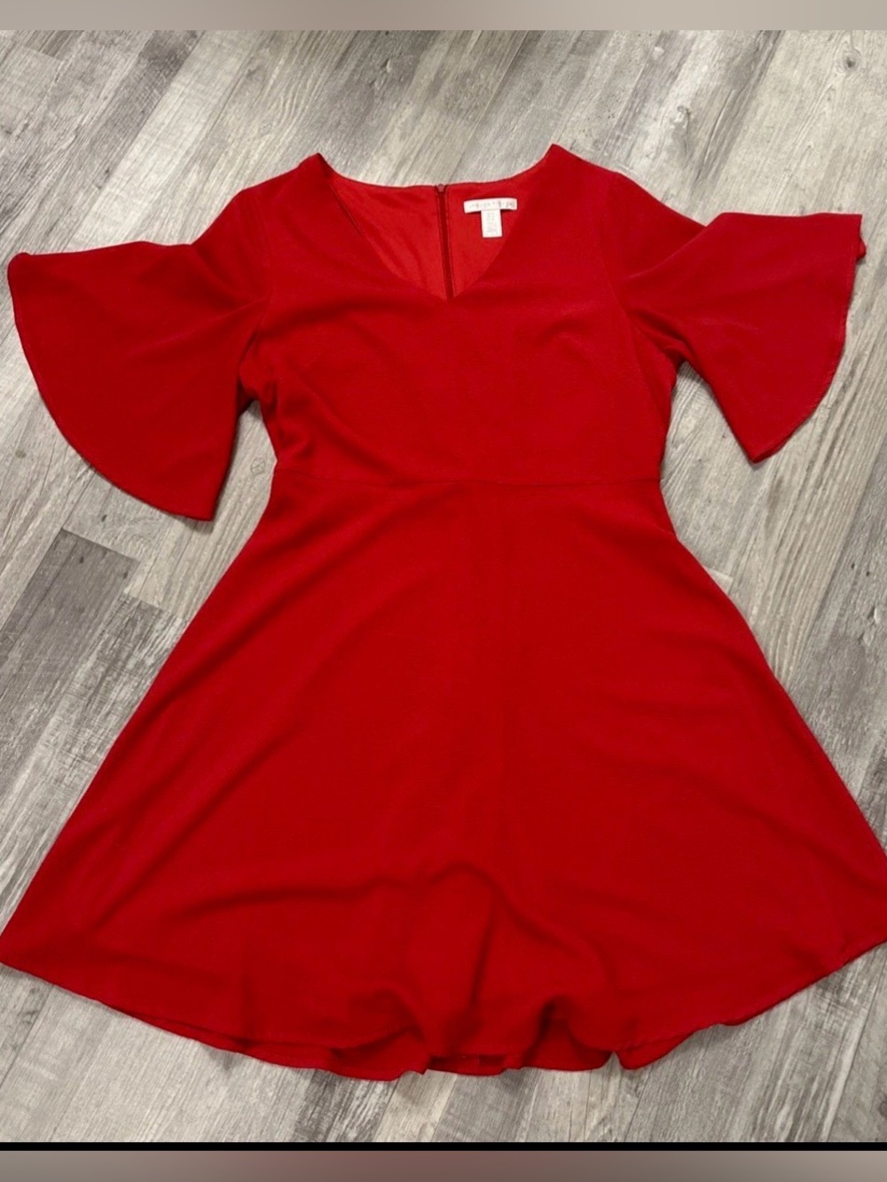 London Times Vibrant Red Mini Dress with Flutter Sleeves size 10